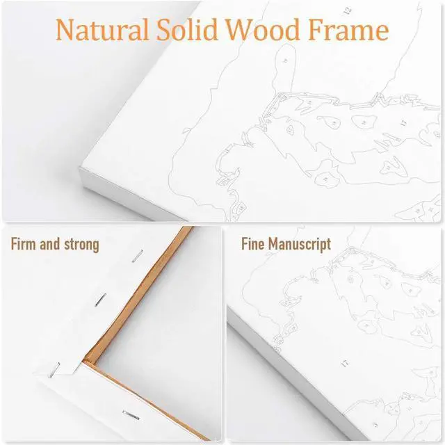 Alt view image 5 of 7 - Ginkko Framed Paint by Numbers Kit for Adults 8X 12 inch, Vase Flowers | Beginners & Kids Ages 8-12, Flower DIY Acrylic Canvas Painting with Paints & Brushes, Original Art Decor Gift for Home Wall
