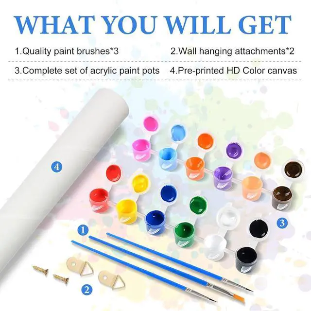 Alt view image 6 of 7 - MIRCVSH People Paint by Numbers Kit for Adults,Girl's Back Paint by Number Kits for Adults Beginner,DIY Unframed Girl and Butterfly Watercolor Oil Painting Kits for Home Wall Decor 16x20 Inch.