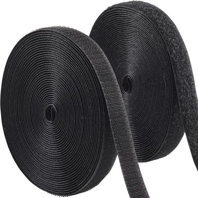 Main image of ECOHomes Sew On Hook and Loop Tape for Fabric (3/4 Inch x 33 Feet, Black) | Sewable Sew-On Strips for Clothing, Clothes, Fabric, No Adhesive, Sewing Fastener Straps, Easy Sew In, Strong Grip
