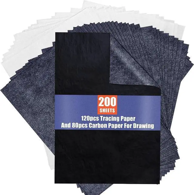 Main image of PSLER Carbon Paper for Tracing - 40pcs Transfer Tracing Paper, A4 | Use with Tracing Paper, Translucent Trace Paper for Drawing Patterns on Wood, Canvas, Fabric, Artist Lettering & Sketching