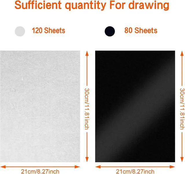 Alt view image 2 of 7 - PSLER Carbon Paper for Tracing - 40pcs Transfer Tracing Paper, A4 | Use with Tracing Paper, Translucent Trace Paper for Drawing Patterns on Wood, Canvas, Fabric, Artist Lettering & Sketching