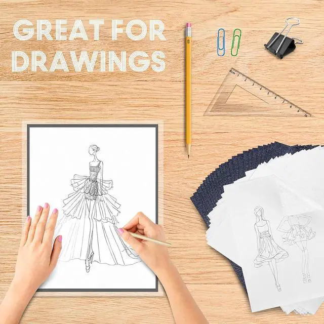 Alt view image 5 of 7 - PSLER Carbon Paper for Tracing - 40pcs Transfer Tracing Paper, A4 | Use with Tracing Paper, Translucent Trace Paper for Drawing Patterns on Wood, Canvas, Fabric, Artist Lettering & Sketching