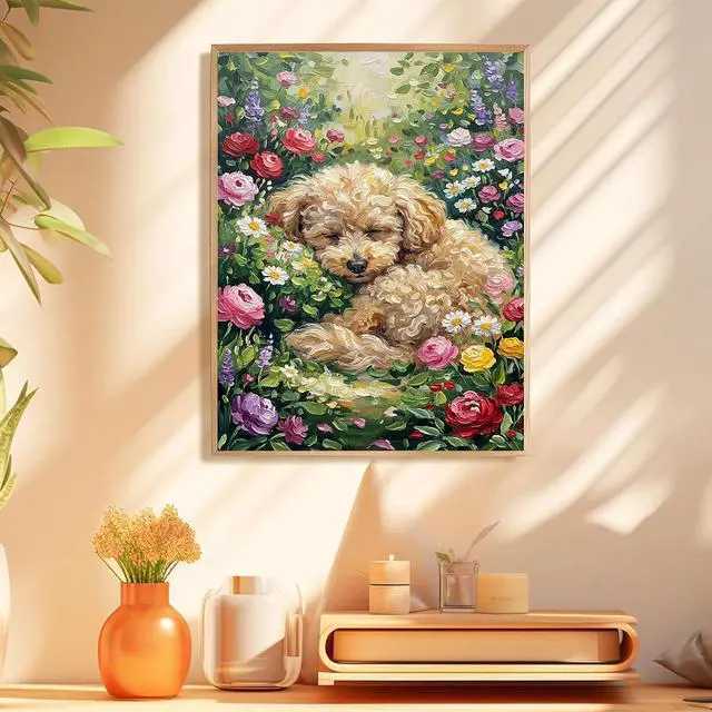 Alt view image 6 of 7 - Dog Paint by Numbers Kit for Adults, Adult Paint by Number Kits 16x20 Inch | Paint by Numbers Kit for Adults, Acrylic Painting by Numbers, DIY Arts and Crafts for Gifts or Home Decor