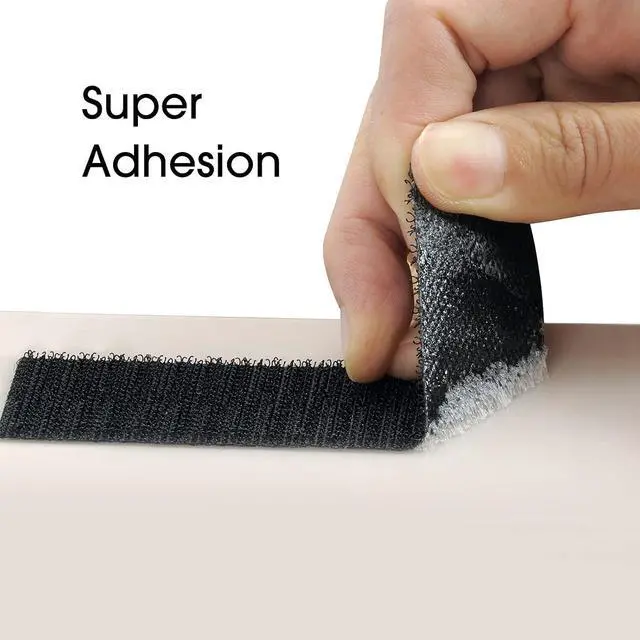 Alt view image 3 of 7 - Hook Loop Strips with Adhesive - Melsan Industrial Strength Sticky Back Fasteners Hook and Loop Tape for Mounting, Hanging, or Organizing Items Indoors or Outdoors | Black, 12 Pairs 1x7 Inch