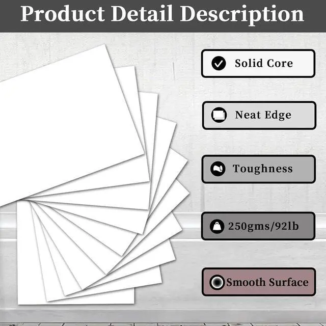 Alt view image 3 of 7 - Hysiwen 50 Sheets White Card Stock 5 x 7 Inches, 250gsm/92 lb Blank Cardstock Paper for Making Postcards, Invitation Cards, Greeting Cards, Paper Crafts or Drawing(W57)