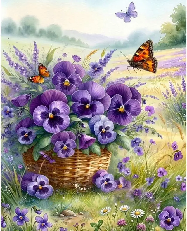 Main image of Paint by Numbers for Adults Flowers - Flower Paint by Number on Canvas | DIY Floral Oil Painting for Gift Home Wall Decor, Without Frame (16x20 inch)