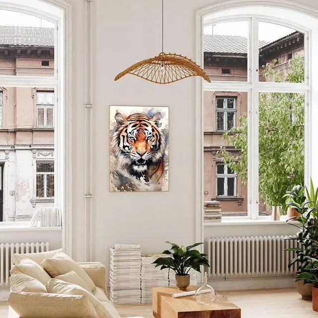 Alt view image 3 of 7 - xcemhil Tiger Paint by Numbers Kit for Adults Beginner, Tiger Paint by Number for Adult, Acrylic Paint by Numbers Kits Suitable for Home Wall Art Decor Gifts 16x20 Inch