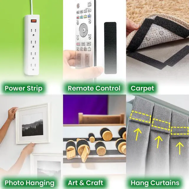 Alt view image 4 of 7 - ECOHomes (1x4 Inch, 16 Sets) Strips with Adhesive for Fabric, Grey | No Sew, Stick On for Fabric, Sticky Back for Clothes, Curtains, Heavy Duty, Double Sided Hook and Loop Hem Tape Fasteners