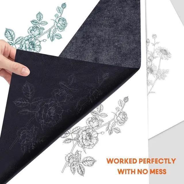 Alt view image 3 of 7 - PSLER Black Carbon Paper for Tracing - 30Pcs Graphite Transfer Paper, A4 | Use with Tracing Paper, Dark Carbon Copy Paper for Drawing Patterns on Wood, Canvas, Fabric, Artist Lettering & Sketching