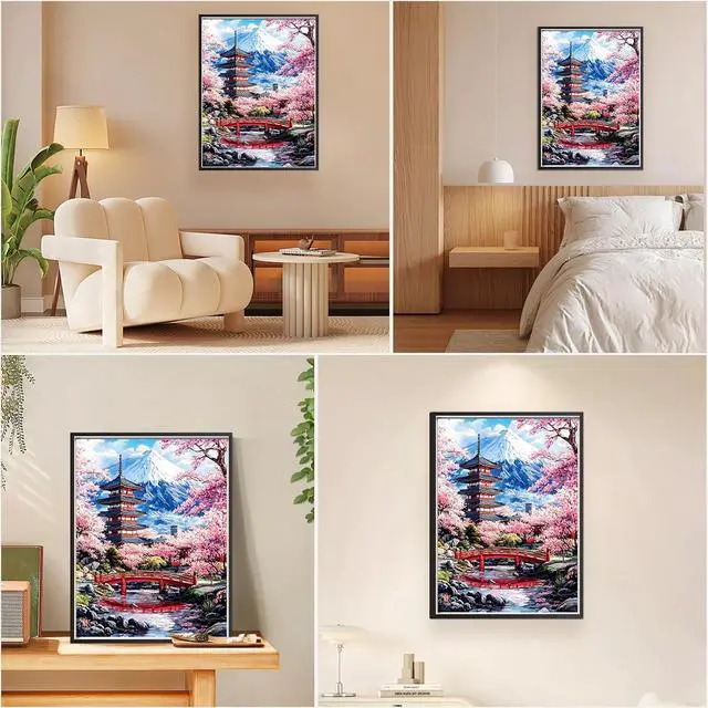 Alt view image 2 of 7 - EOBROMD Paint by Numbers Kits for Adults Landscape, Flower DIY Painting Kits for Adults Beginner, Acrylic Paint Oil Paint by Numbers for Home Decor Gift 16x20inch(Without Frame)