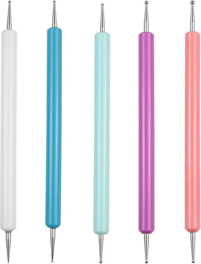 Main image of 5-Piece Pattern Tracing & Embossing Stylus Set Dual-Ended Ball Tip Tools for Transfer Paper, Drawing, Clay Sculpting & Nail Art