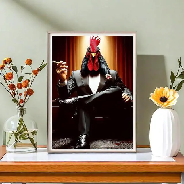 Alt view image 2 of 7 - Niazidier DIY Chicken Paint by Number for Adults,Painting by Number Kits on Canvas,Color by Numbers for Adult Beginner,Gifts Decor for Home Wall Room (Chicken)