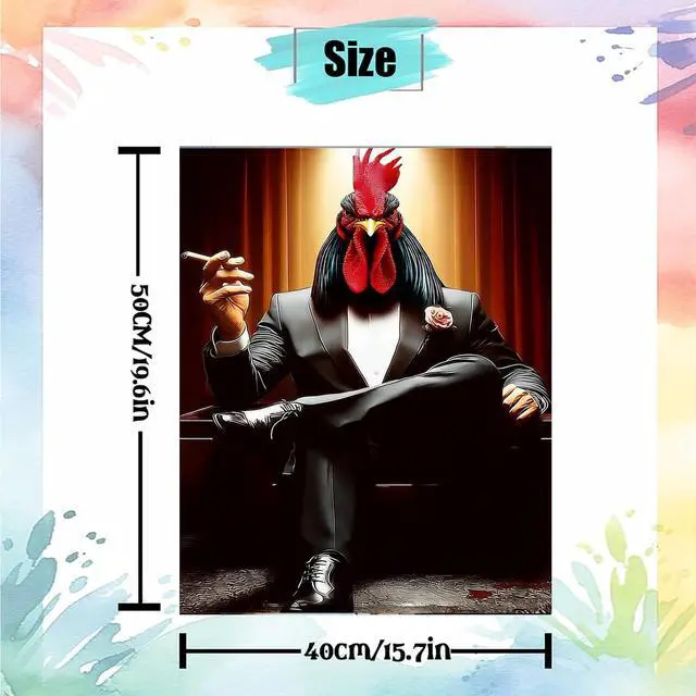 Alt view image 3 of 7 - Niazidier DIY Chicken Paint by Number for Adults,Painting by Number Kits on Canvas,Color by Numbers for Adult Beginner,Gifts Decor for Home Wall Room (Chicken)