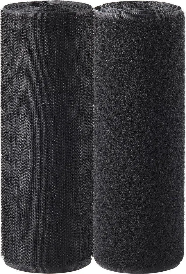 Main image of ECOHomes Sew On Hook and Loop Tape for Fabric (6 Inch x 3 Feet, Black) | Sewable Sew-On Strips for Clothing, Clothes, Fabric, No Adhesive, Sewing Fastener Straps, Easy Sew In, Strong Grip