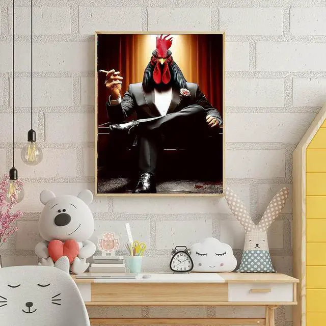 Alt view image 7 of 7 - Niazidier DIY Chicken Paint by Number for Adults,Painting by Number Kits on Canvas,Color by Numbers for Adult Beginner,Gifts Decor for Home Wall Room (Chicken)
