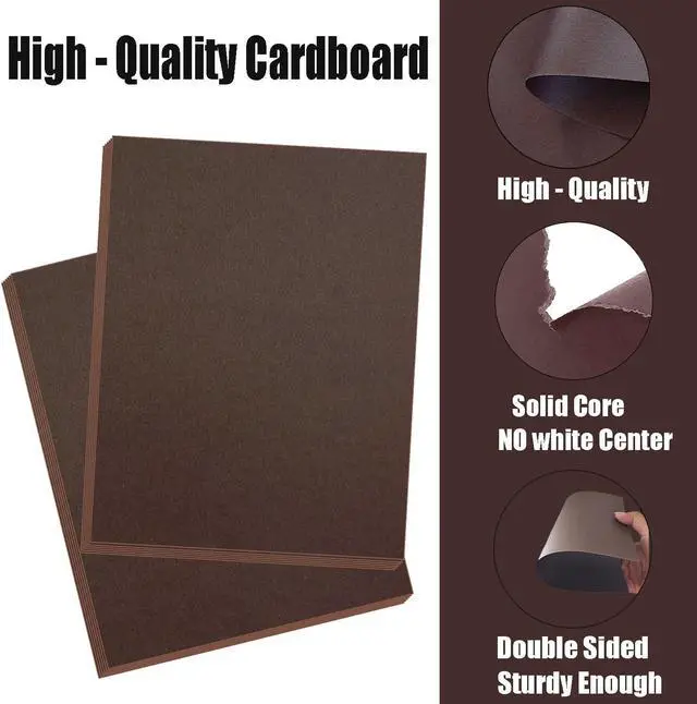Alt view image 3 of 7 - Hysiwen 20 Sheets Coffee Brown Cardstock 8.5 x 11 Inches, 250gsm/92 lb Thick Craft Paper for Making Cards, Invitations, Paper Crafts or Drawing