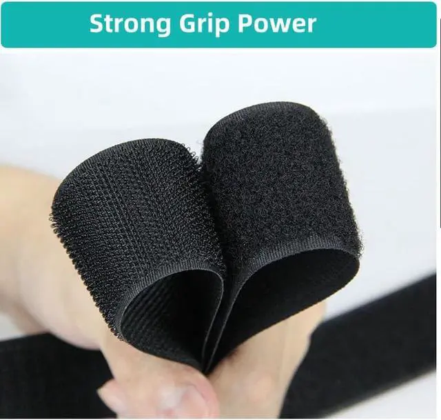 Alt view image 6 of 7 - Sew on Hook and Loop Tape 5/8 Inch Wide,16.4 Feet Non-Adhesive Back White Hook and Loop Strips Sewing Fastener Fabric Fastener Non Adhesive Sewing Interlocking Tape