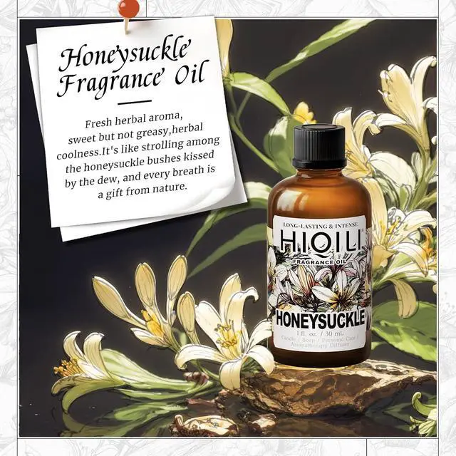 Alt view image 2 of 7 - HIQILI Honeysuckle Fragrance Oil for Diffuser & DIY Candle Making - 1 Fl Oz | Ideal for Making Perfume for Women, Relaxation, Beautiful Gifts - 30 ML