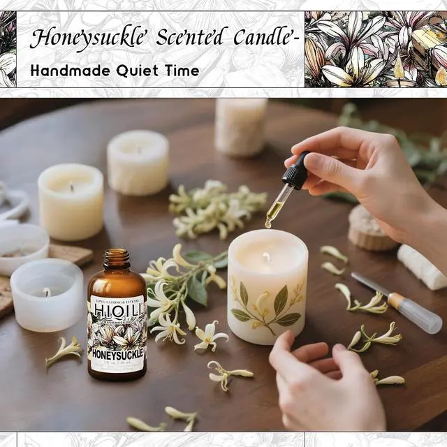 Alt view image 5 of 7 - HIQILI Honeysuckle Fragrance Oil for Diffuser & DIY Candle Making - 1 Fl Oz | Ideal for Making Perfume for Women, Relaxation, Beautiful Gifts - 30 ML