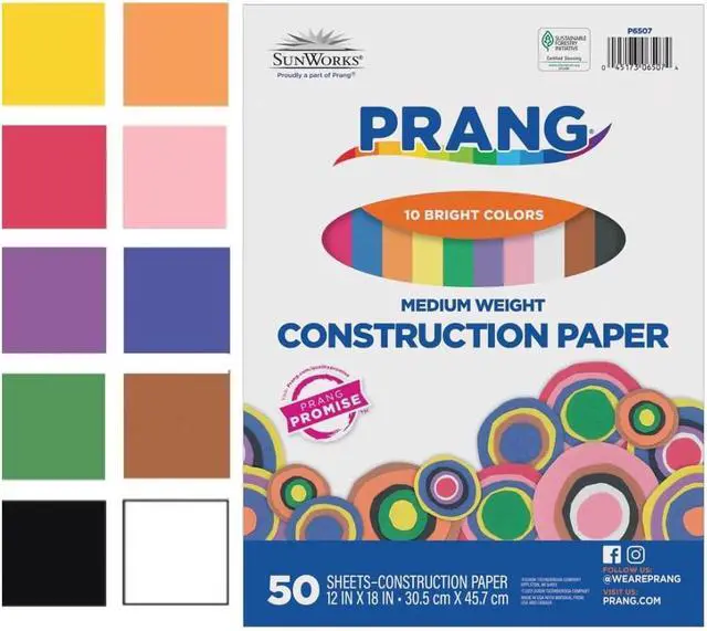 Alt view image 2 of 7 - Prang (Formerly SunWorks) Construction Paper, 10 Assorted Colors, 12" x 18", 50 Sheets