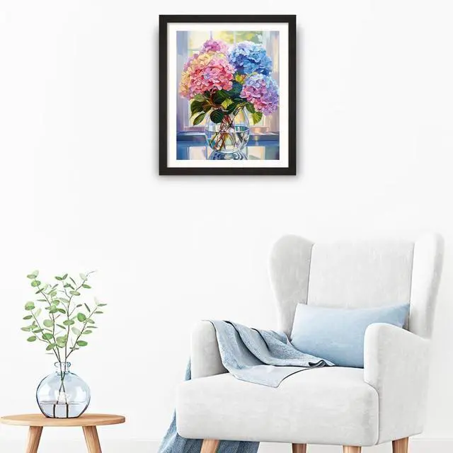 Alt view image 3 of 7 - Natuyalo Paint by Numbers Kit for Adults Beginners and Kids, 16" Wx20 L Canvas Pictures Drawing Acrylic Paintwork with 3 Pcs Paintbrushes, Colorful Flowers in Vase