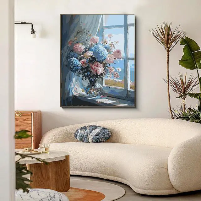 Alt view image 7 of 7 - PRASIO Paint by Numbers Kit for Adults Beginner, Flowers Adult Paint by Number Kits on Canvas, DIY Acrylic Watercolor Oil Paint by Number for Adults for Home Decor Gift 16x20 Inch