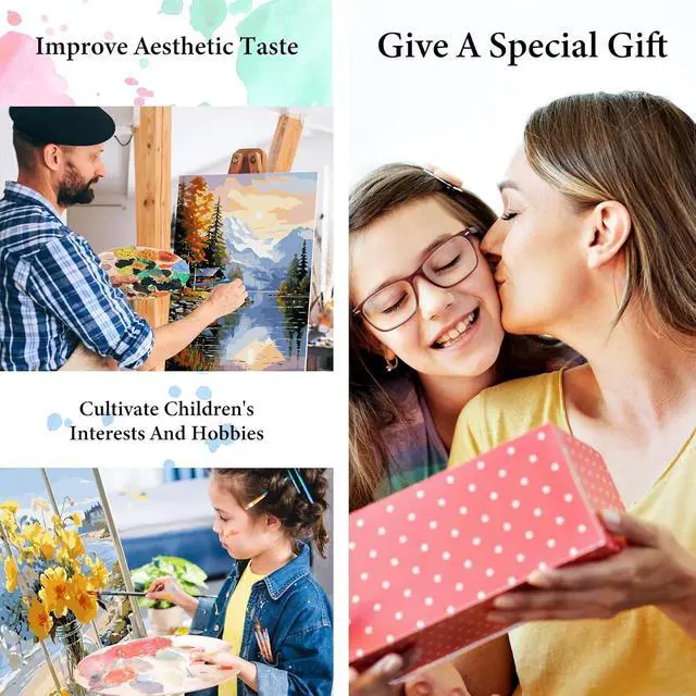 Alt view image 6 of 7 - PRASIO Paint by Numbers Kit for Adults Beginner, Flowers Adult Paint by Number Kits on Canvas, DIY Acrylic Watercolor Oil Paint by Number for Adults for Home Decor Gift 16x20 Inch