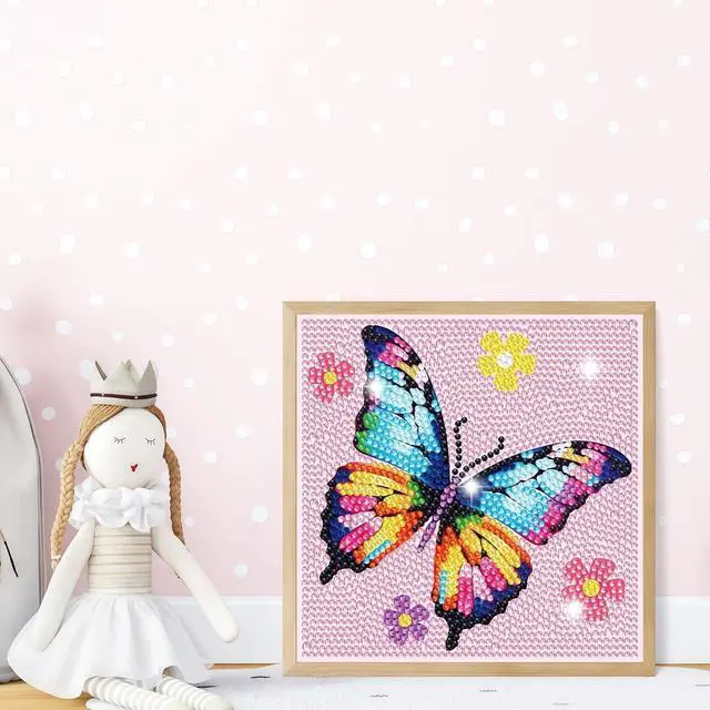 Alt view image 6 of 7 - 5DDIYART 6 Pack Small Diamond Painting Kits for Kids Beginners | 5D Gem Art by Number for Children Ages 6-8-12,Cute Animal Dog Fun DIY Dot Painting Set,Home Wall Decor 6x6 Inch
