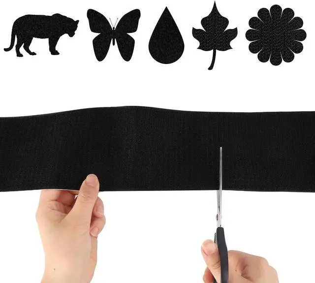 Alt view image 5 of 7 - 4in x 9ft Strong Sticky Hook and Loop Tape Black Heavy Duty Adhesive Strips | Black Nylon, Strong Self-Adhesive Backing, for Couch Cushions Rugs Carpets Fabric and DIY Projects, Home Office Workshop