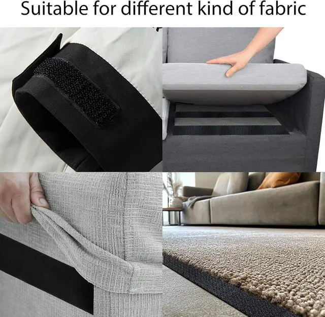 Alt view image 6 of 7 - 4in x 9ft Strong Sticky Hook and Loop Tape Black Heavy Duty Adhesive Strips | Black Nylon, Strong Self-Adhesive Backing, for Couch Cushions Rugs Carpets Fabric and DIY Projects, Home Office Workshop