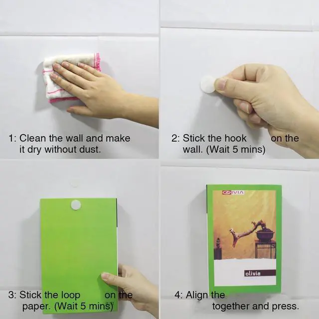 Alt view image 5 of 7 - 400pcs (200 Pair Sets) 15mm Diameter Sticky Back Hook, Self Adhesive Dots Loop Tapes for DIY Crafts Office Classroom (White)