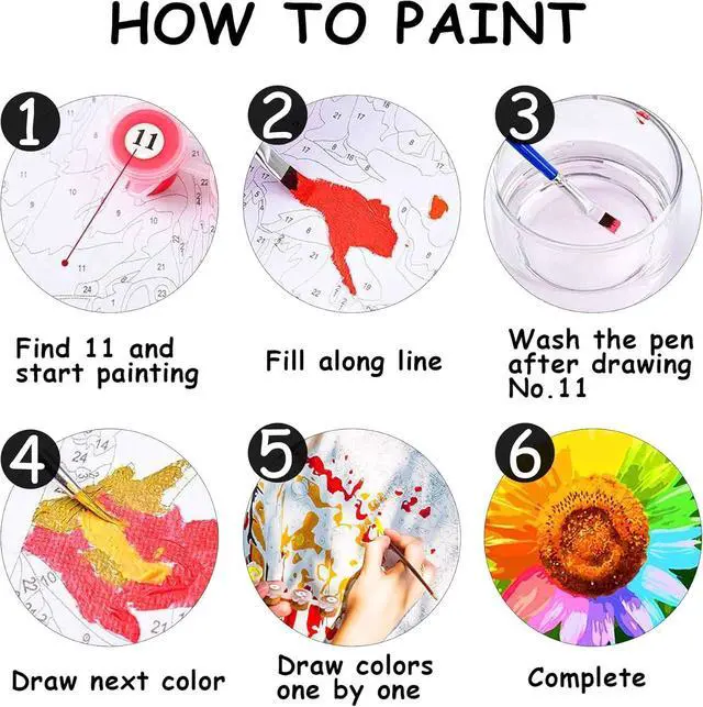 Alt view image 6 of 7 - Zariocy Paint by Numbers Kits for Adults - Elephant DIY Oil Paintings Canvas Acrylic Paint Set - Sunset Landscape Paint by Numbers Kit for Beginners and Ideal for Home Decor 16x20 inch