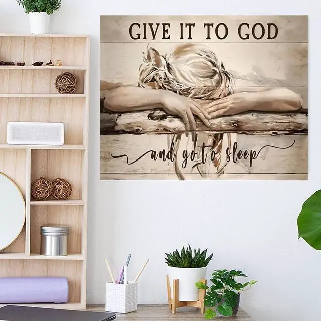 Alt view image 2 of 7 - Christian Woman Paint by Numbers Kit for Adults Beginner (Without Frame) | Give It To God Adult Paint by Number Kits on Canvas DIY Acrylic Oil Easy Painting by Numbers for Home Wall Decor Gift16X20 in