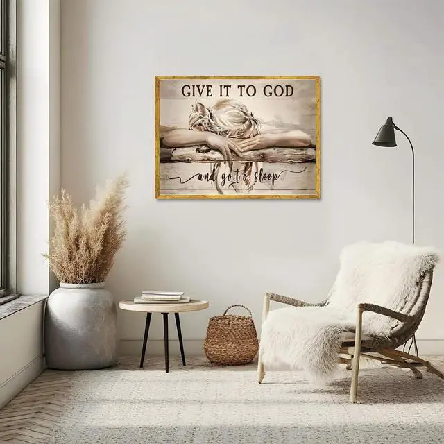 Alt view image 3 of 7 - Christian Woman Paint by Numbers Kit for Adults Beginner (Without Frame) | Give It To God Adult Paint by Number Kits on Canvas DIY Acrylic Oil Easy Painting by Numbers for Home Wall Decor Gift16X20 in