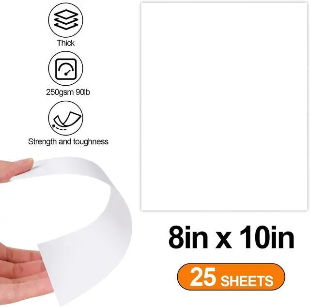 Alt view image 2 of 7 - White Cardstock, 8x10 Cardstock Paper, 250gsm Thick Cardstock, Smooth Card Paper,90 Lb Heavy Card Stock Paper, Printer Paper For Stationary Printing, Invitations, Cards, Menus, Images(25Sheets)