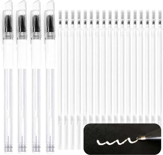 Main image of Jauisus Heat Erasable Pens for Fabric with 30 Refills White Fabric Markers, White heat erase pens for fabric Marking Pens for Sewing Quilting DIY Crafts and Embroidery