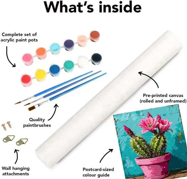 Alt view image 6 of 7 - Mrnsiet Paint by Number for Adults Beginners, Easy Cactus Paint by Numbers Kits on Canvas, DIY Cactus Oil Painting Kits Adults' Paint-by-Number Kits for Home Wall Decor 16x20 Inch