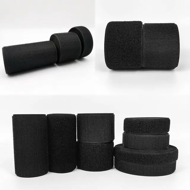 Alt view image 7 of 7 - Matenf Sew On Hook and Loop Strips, Strong Grip, 2'' x 6' | Non-Adhesive, Easy to Sew, Nylon Fabric Strip for Clothing Crafts, Button Alternative, Easy Stitch DIY Projects, Black