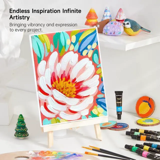Alt view image 7 of 7 - Shuttle Art Acrylic Paint Set, 30 x12ml Tubes Artist Quality Non Toxic Rich Pigments Colors Great for Kids Adults Professional Painting on Rocks Canvas Wood Clay Fabric Ceramic Crafts