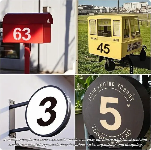 Alt view image 4 of 7 - 6 Inch Number Stencils Set - Reusable Plastic Large Number Templates Stencils for Painting, DIY Projects, Cake Stencil Decorating, Custom Stencil for Spray Painting Mailbox Signs and Arts & Crafts