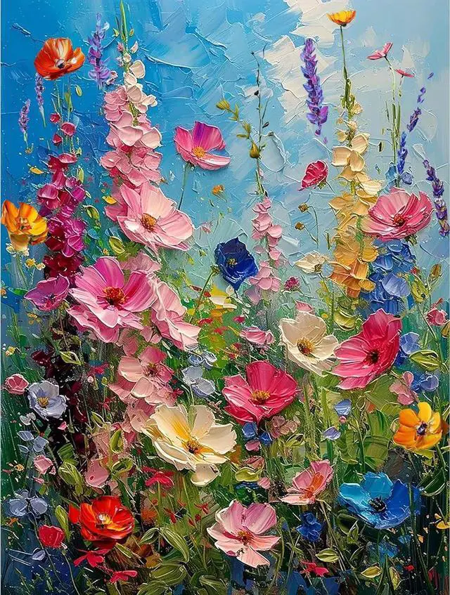 Main image of Hutarosl Wild Flowers Paint by Numbers Kits for Adults 16x20in | Flowers Paint by Number Adult,Flower Canvas Paint by Numbers for Adults,DIY Oil Painting Kits for Gifts Home Decor