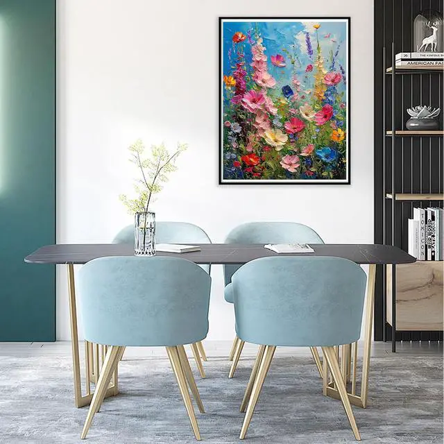 Alt view image 3 of 7 - Hutarosl Wild Flowers Paint by Numbers Kits for Adults 16x20in | Flowers Paint by Number Adult,Flower Canvas Paint by Numbers for Adults,DIY Oil Painting Kits for Gifts Home Decor