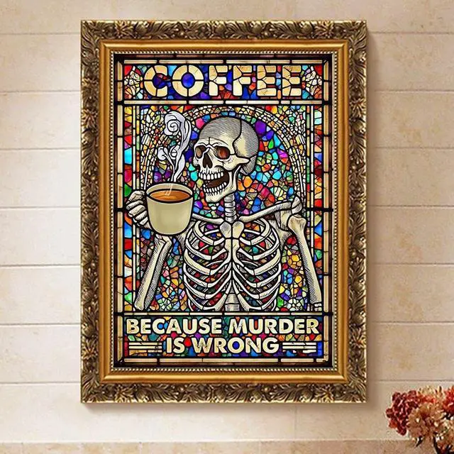 Alt view image 2 of 7 - Halloween Skeleton Paint by Numbers Kit for Adults Canvas, Frameworkless | Easy Adult Paint by Number Kits on Canvas DIY Halloween Skeleton Painting for Beginners Art by Numbers for Home Wall Decor