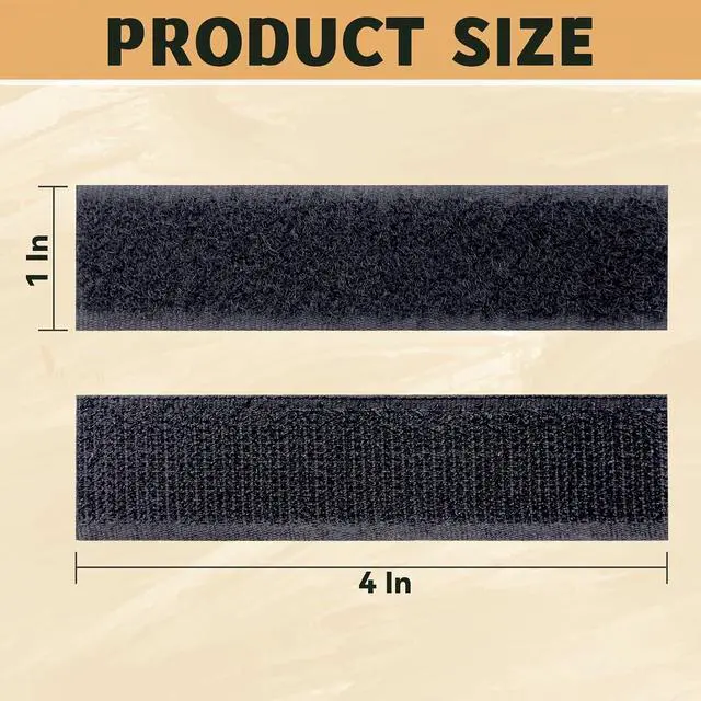 Alt view image 2 of 7 - 58 Sets - 1x4 inch Square Hook and Loop Tapes, Fabrics Nylon, Black | Hook and Loop Strips with Adhesive, Self Sticky Double Sided Heavy Duty Strips for Home Office School and Crafting
