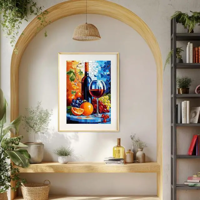 Alt view image 2 of 7 - MEIYUDA Cocktail Paint by Numbers Kit for Adults, Glass Red Wine Paint by Numbers for Beginners, DIY Acrylic Oil Painting by Number on Canvas Without Frame for Home Wall Decor and Presents 12x16inch