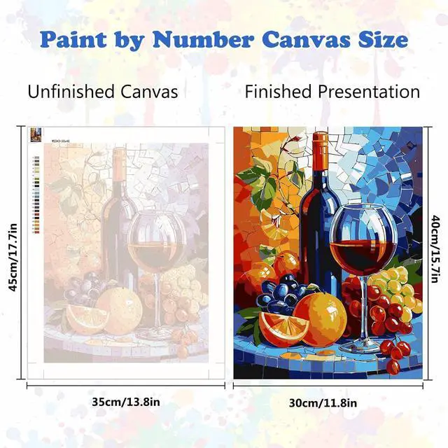 Alt view image 5 of 7 - MEIYUDA Cocktail Paint by Numbers Kit for Adults, Glass Red Wine Paint by Numbers for Beginners, DIY Acrylic Oil Painting by Number on Canvas Without Frame for Home Wall Decor and Presents 12x16inch
