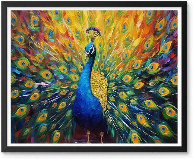 Alt view image 2 of 7 - Natuyalo Peacock Paint by Numbers Kit for Adults - Animal Paint by Number on Canvas Without Frame, DIY Acrylic Painting for Ideal Gift Home Wall Decor (16x20 Inch)