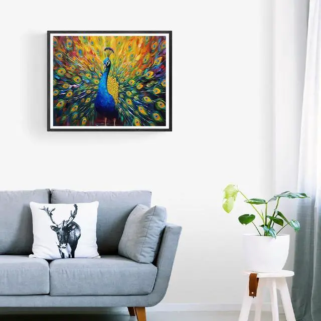 Alt view image 3 of 7 - Natuyalo Peacock Paint by Numbers Kit for Adults - Animal Paint by Number on Canvas Without Frame, DIY Acrylic Painting for Ideal Gift Home Wall Decor (16x20 Inch)