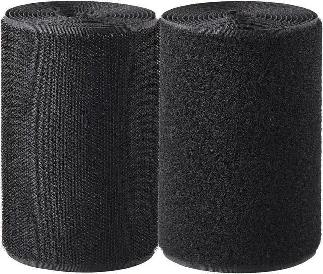 Main image of ECOHomes Sew On Hook and Loop Tape for Fabric (4 Inch x 6 Feet, Black) | Sewable Sew-On Strips for Clothing, Clothes, Fabric, No Adhesive, Sewing Fastener Straps, Easy Sew In, Strong Grip