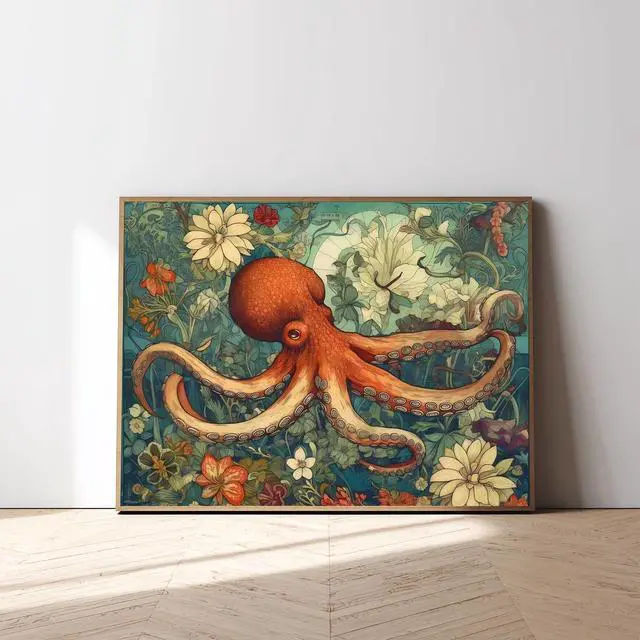 Alt view image 2 of 7 - Octopus Paint by Numbers Kit for Adults, 16x20 inch | DIY Painting Kits Crafts for Adults, Relieve Stress, Gift, Home Wall Decor